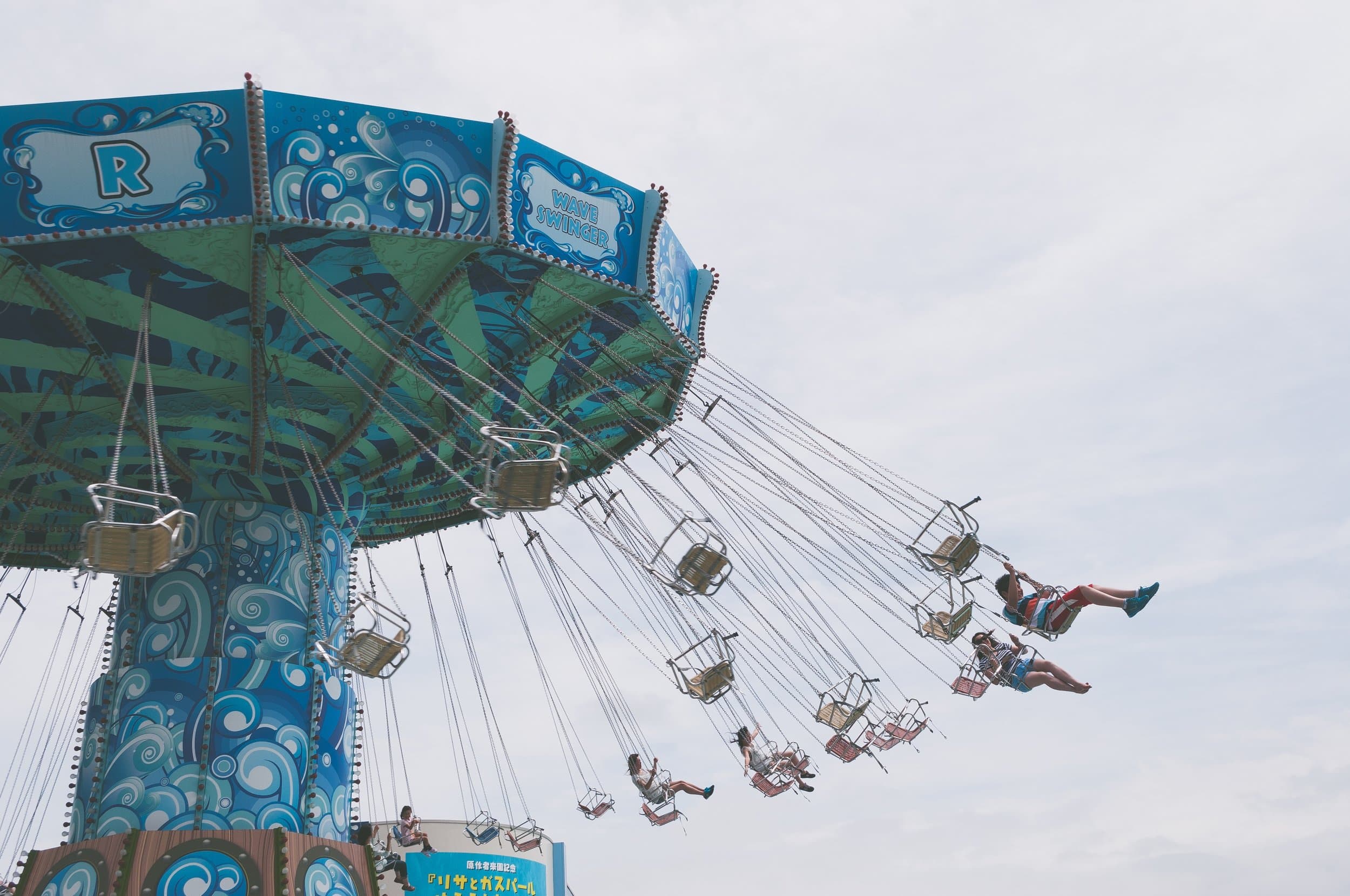 People on a swing ride.